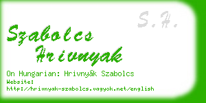 szabolcs hrivnyak business card